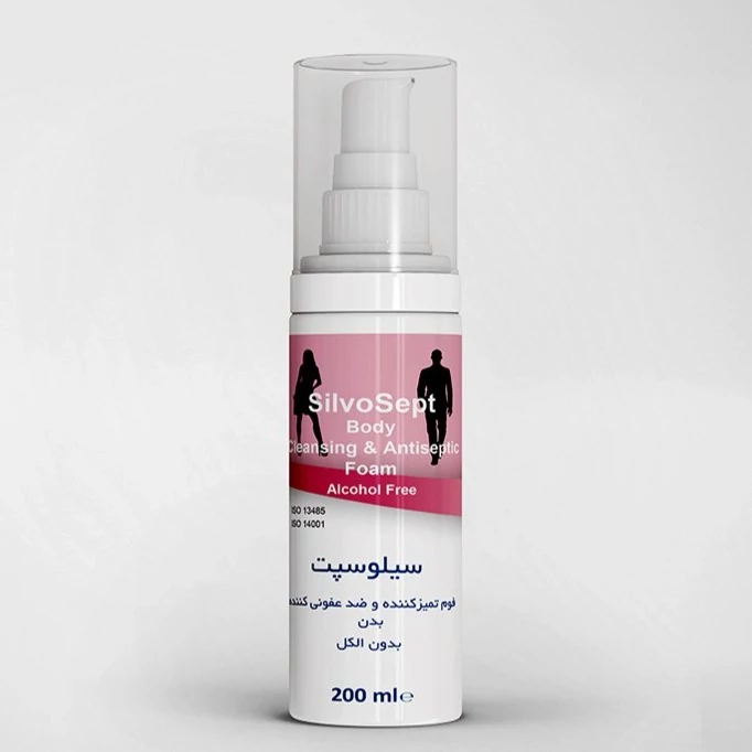 فوم تمیز کننده و ضدعفونی کننده بدن (بدون الکل) سیلوسپت فوم تمیز کننده و ضدعفونی کننده بدن (بدون الکل) سیلوسپت